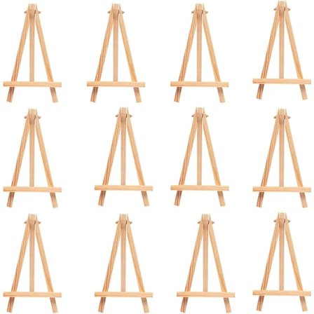 Mini Staffeli Triangel Ramme Display Stand til Bryllupsfest Gaver Kunstforsyninger Håndværk Hobby Materiale 12-pak[YJD]
