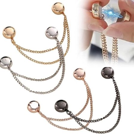 Multifunktionella Magnetiska Klädnypor, 4-pack Starkaste Magnetiska Styrka Knappklämmor, Multifunktionella Färgglada Nållösa Broschkläder