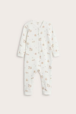Newbie | Leksaksmönstrad babypyjamas | Offwhite