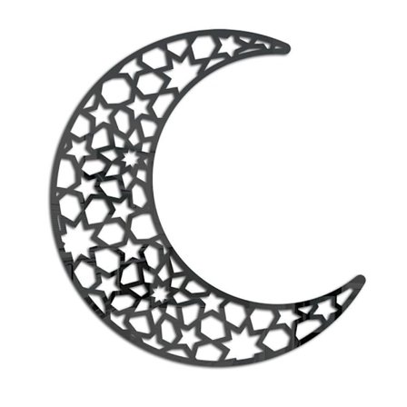 Vægklister Spejl Klistermærker Eid Mubarak Ramadan Dekorationer SORT 1