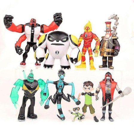 Ben 10 Actionfigurer 9 stk 5 " PVC Dokkesett Leketøymodell