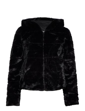 Onlmisty Fur Hooded Jacket Otw Black ONLY