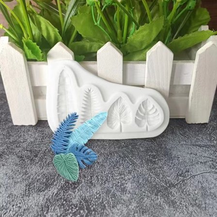 4-lehtinen silikoninen sokerimassa muotti hartsi cupcake fondanttikakku koriste