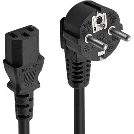 1,8 m C13 Strømkabel Euro Stik CEE 7/7 Schuko C13 Stik Kabel 3-Pin IEC Kabel til PC, Skærm, Printer, PS3 / PS4 Pro, Scanner, TV