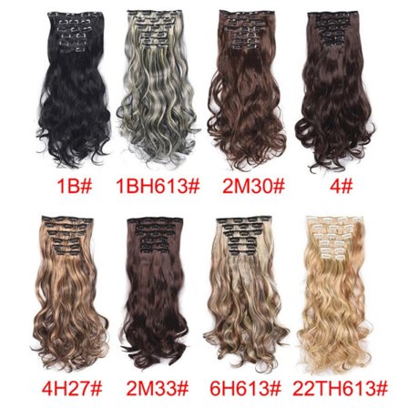 Peruk Pieces Dame Hårfjærlengder 6 Pieces 16 Clips - Perfekt 4#