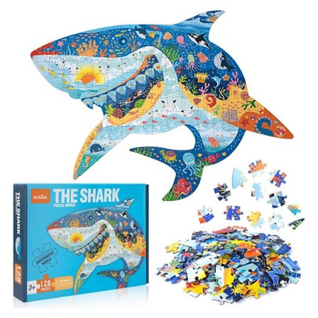 Barnpussel - TECH DISCOUNT - Havsbenpussel med ha djur - 128 bitar - Utbildningsleksak - Flerfärgad
