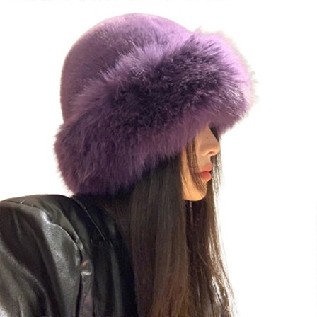 Søde piger plys bucket hat søde damer fiskerhue russisk stil kvinde teenagere afslappet vinter shopping hold varm H[D]