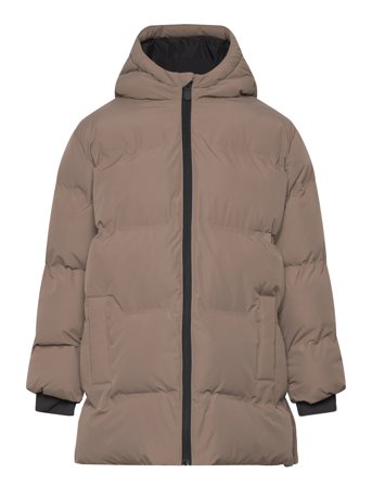 Mango Long Padded Anorak With Hood - Beige - 12