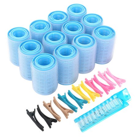 36 stk hårruller, store, mellomstore og små, 3 størrelser, selvgripende hårruller med klips og kam for tykt og tynt hår