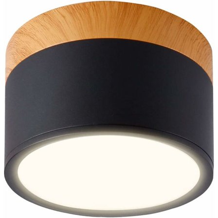 Rund takspotlight LED Svart Varmvit Aluminium Taklampa