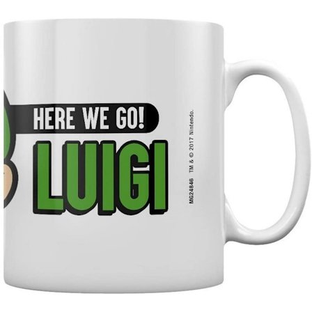 Super Mario Here We Go Luigi Mug En Storlek Vit/Svart/Grön