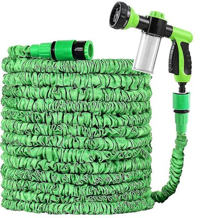 Hageslange, Slanger med 7 Modi Vannsprøytepistol, Ekspanderbar Slange Sprøytepistol, Hageslange Trommel, Magisk Vannslange