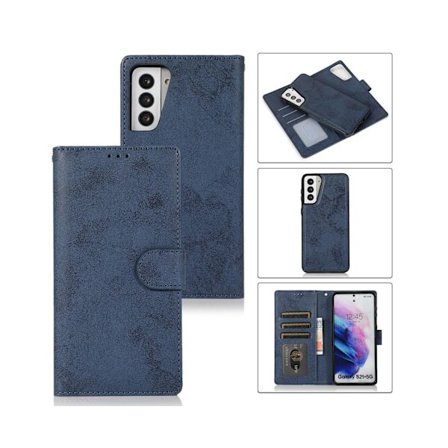 Avtakbart lommebok-telefondeksel for enkel portabilitet (mørkeblå), Flip-deksel for Samsung Galaxy S21
