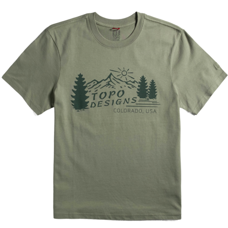 Topo Designs Mountain Scene Tee S/S M Oil Green