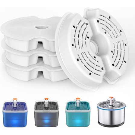 4 stk. Katte Vandfontænefiltre, Udskiftningsfiltre Velegnet til 2L Katte- og Hunde-fontæne