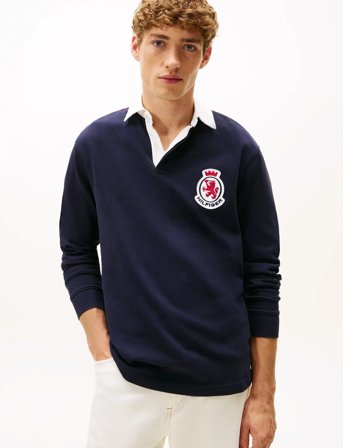 Tommy Hilfiger Ls Rwb Blocking Polo - Navy - S