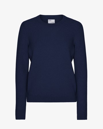 Women Classic Merino Wool Crew - Marine Blue XL