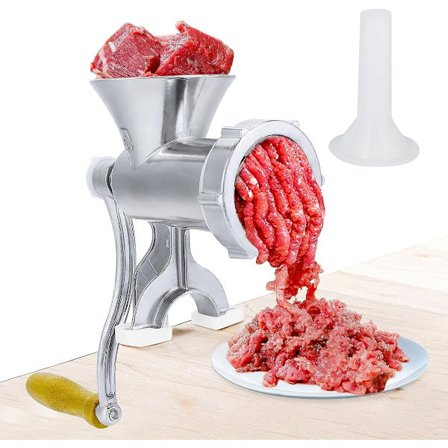 Manuel kødhakker pølsestopper H& håndsving rustfrit stål kødprocessor hakker kværn hjemme U...