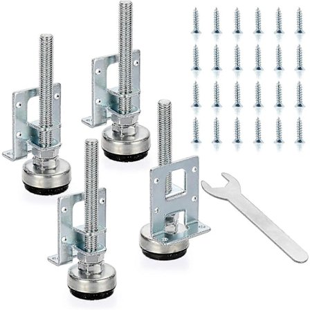 4 Pakkausta Raskaan Sarjan Säädettäviä Huonekalujen Tasausjalkoja L-muotoiset Huonekalujen Tasausjalat, Huonekalujen Asennuskiinnikkeet Met