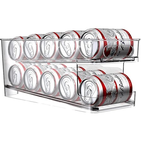 Rullende Boksdispenser Kjøleskap Ølboksarrangør Sodaboksdispenser For Kjøleskap Kjøkken Skuff Pantry Benkeplate 10 Standard Størrelse