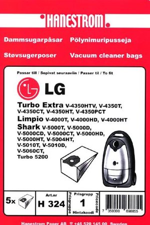 HANESTRÖM Dammsugarpåsar LG SHARK V-5000T 5P