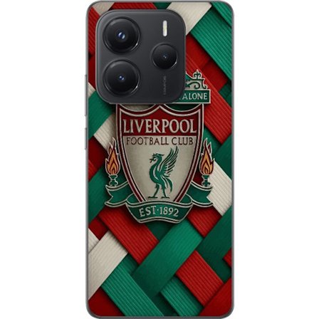 Kompatibelt Mobilskal till Xiaomi Xiaomi Redmi Note 14 5G Liverpool Football Club-emblem med You'll Never Walk Alone i kraftfull grafisk design för p