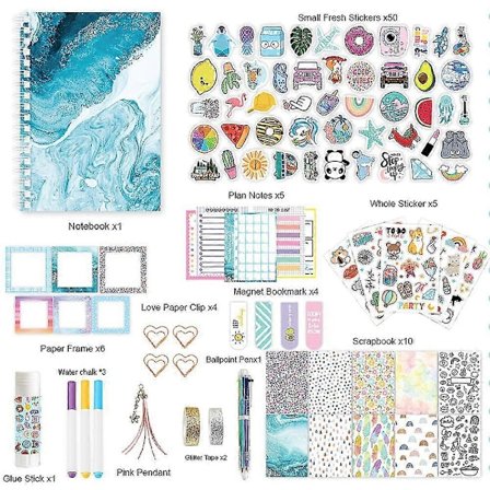 DIY Journal Kit för Barn, Skrivset, Dekorativt Journal Kit, Journal Kit, Tonårsjournal, DIY Journal Set Gåva för Åldrarna 6-10 (FMY)