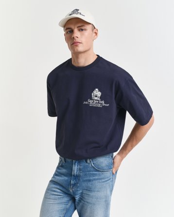 GANT Herren Graphic T-Shirt (XL) Marineblau