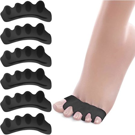 Silikon Tåseparator för Alla Tår, 6 x Tåseparator, Hallux Valgus Korrigering, Gel Tåslippers för Knölkorrigering, Korrigering för Alla Tår