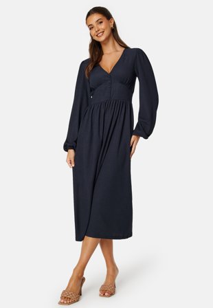 BUBBLEROOM Structure Button Midi Dress Klær