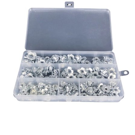 140 stk t-nøtter t-mutter sortimentssett med fire pinner