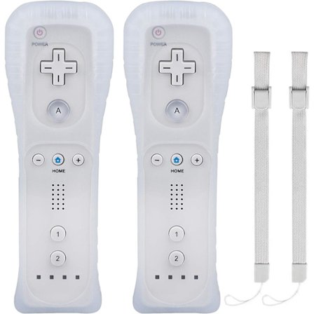 2 WII-controllere - Fjernbetjening til spil med silikoneetui - w