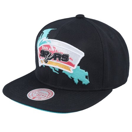 Mitchell & Ness - NBA Musta snapback Lippis - San Antonio Spurs Paint By Number Hwc Black Snapback @ Hatstore