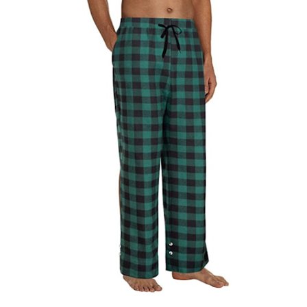 Männs Plaid Pyjamasbyxor, Mjuka Loungebyxor med Fickor