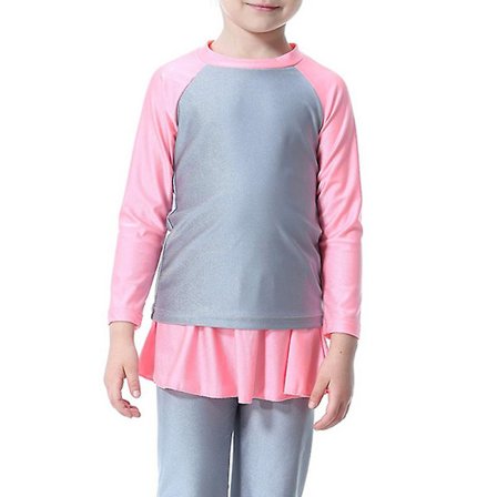 Barn Muslimska Flickor Islamiska Modest Swimwear Cover Burkini Simdräkt Baddräkt