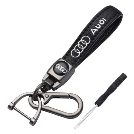 Lær nøkkelringsett for bil -Audi- Reise Premium nøkkelringdekorasjon Gave, 1 stk