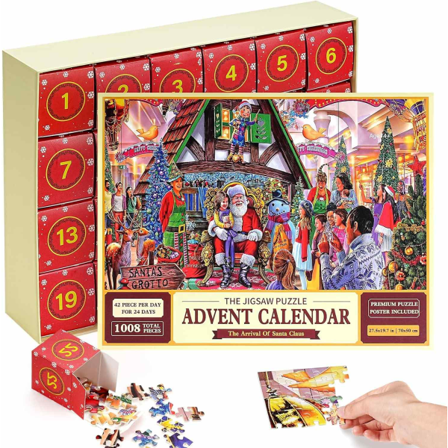 Pussel adventskalender 2023, 1008 pusselbitar 24 dagars