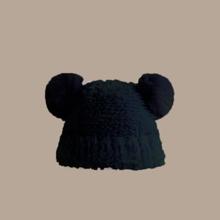 Strikket Hat Bear Ear Hat SORT