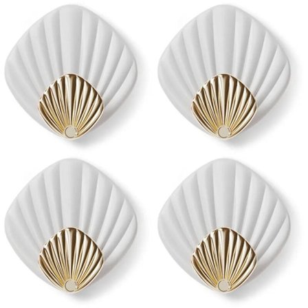 4 kappaletta itseliimautuvia pyyhekoukkuja, kuoren muotoisia seinäkoukkuja ilman porausta, itseliimautuva koukkujärjestäjä kylpyhuoneeseen ja 