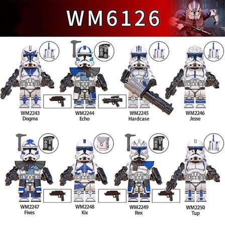8 st Star Wars minifigurer Byggklossar Echo Jesse Rex Samlarfigur sammansatta leksaker Barn Fans Present