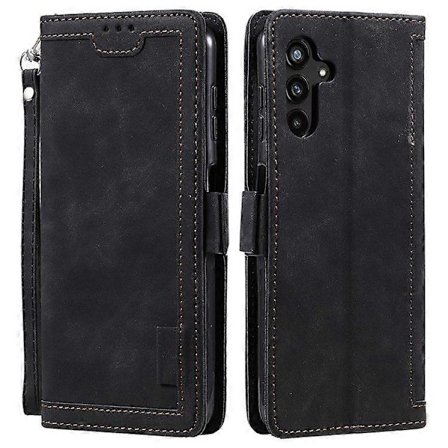 Wallet Case Stand Leather Phone Cover for Samsung Galaxy A36 5G - Perfect Black