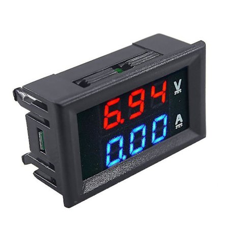DC 100V 10A Voltmeter Amperemeter Dobbelt Digital Måler
