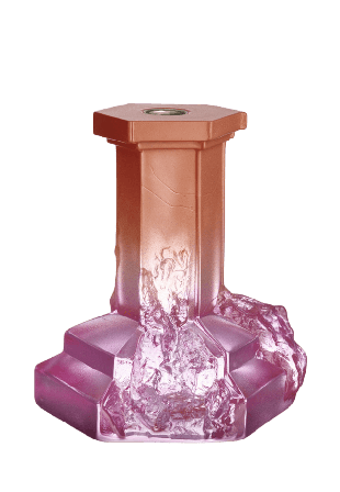 Kosta Boda Ljusstake Rocky Baroque Dekoration Rosa H: 17.5cm