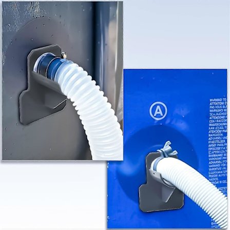 Sett med 2 bassengslangeholdere, bassengadapter, grå bassengtilbehør, for bassengslanger innenfor 38 mm