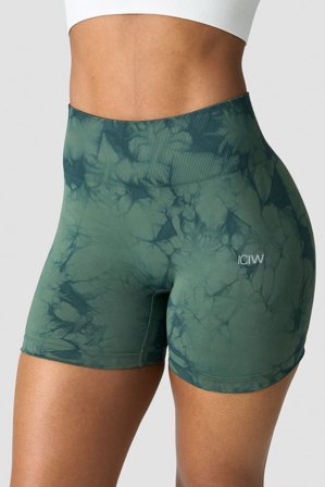 ICANIWILL - Define Seamless Tie Dye Shorts Wmn Dark Green - Dame - ICIW