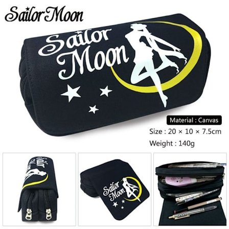 Sailor Moon Pennfodral Tryck Pennlåda Tsukino Usagi Luna Stationery Makeup Väska