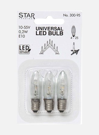 Julepære topp LED universal 3-pk