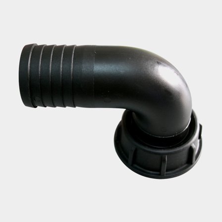 Mamelon de transition pour réservoirs Nuova Rade Diablo Easy Switch, 90°, 1 1/2", Ø38 mm, noir, plastique