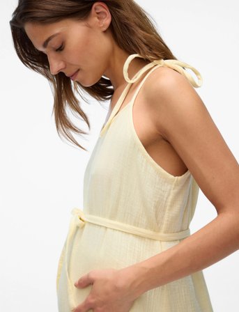 Mamalicious Mlnewjuana Strap Wo Dress - Cream - XXL