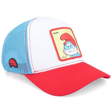 Capslab - White trucker Czapka Z Daszkiem - Papa Smurf Blue/Red A-Frame Trucker @ Hatstore